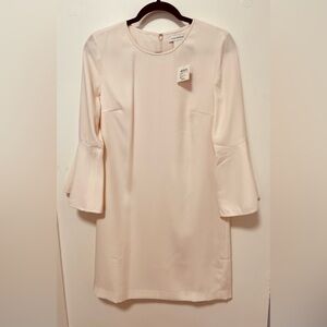 Club Monaco Cream Sheath Dress with Bell Sleeves